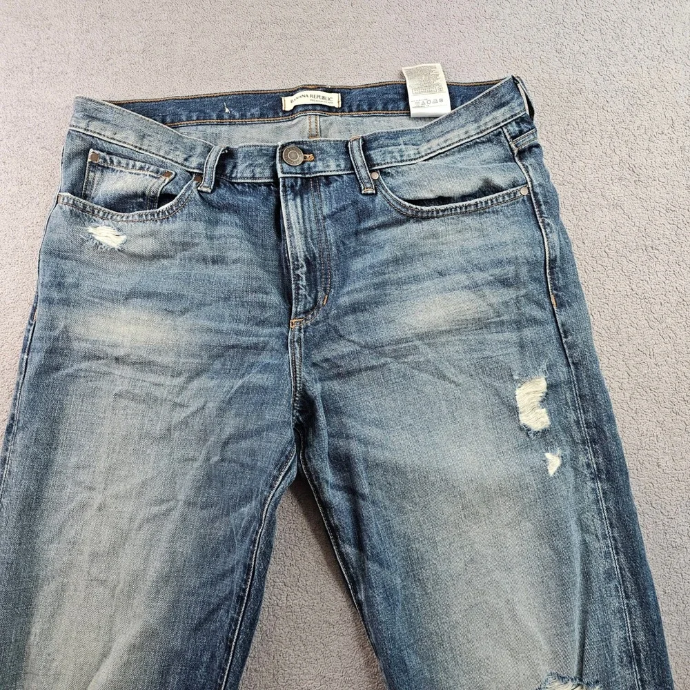 Banana Republic Boyfriend Jeans Men 31L Blue Premium Denim Streetwear Distressed